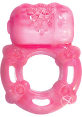 Super Stud Orgasmic Vibrating Silicone Cock Ring Waterproof - Magenta/Pink